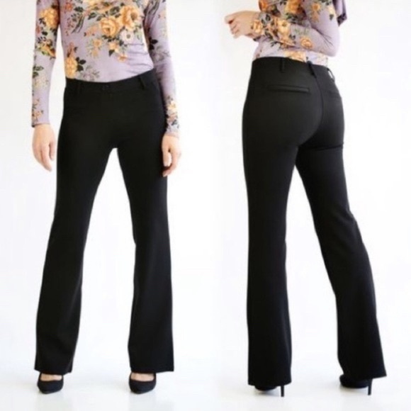 black bootcut work trousers